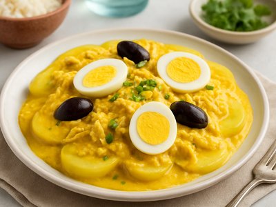 Aji de Gallina (Peruvian Spicy Chicken with Yellow Sauce)