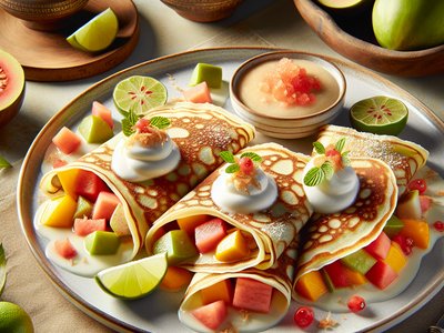 Brazilian Crêpes with Guava and Coconut Filling