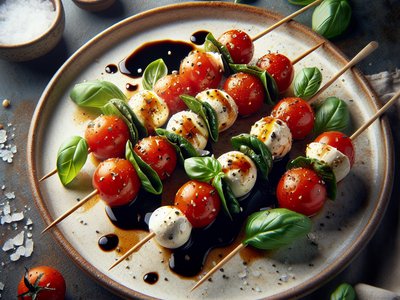 Caprese Skewers with Balsamic Glaze