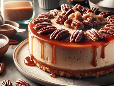 Caramel Bourbon Pecan Pie Cheesecake