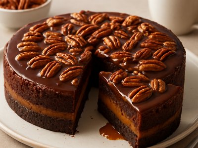 Caramel Bourbon Pecan Pie Cheesecake