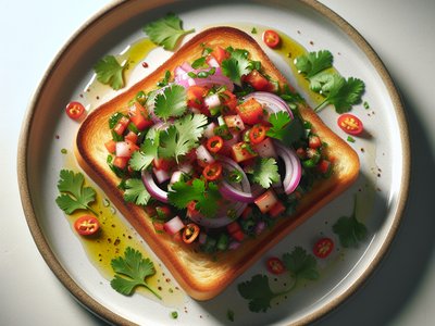 Chilean Pebre Breakfast Toast