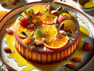 Citrus Olive Oil Cake with Honey and Almonds