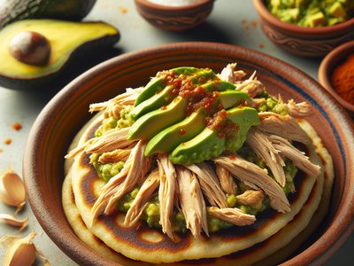 Colombian Chicken Arepas with Avocado Salsa