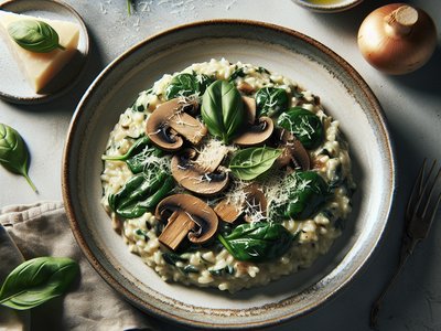Creamy Mushroom & Spinach Risotto
