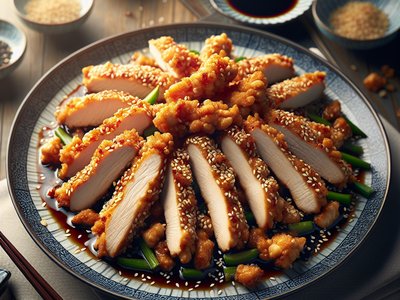 Crispy Sesame Chicken Wraps