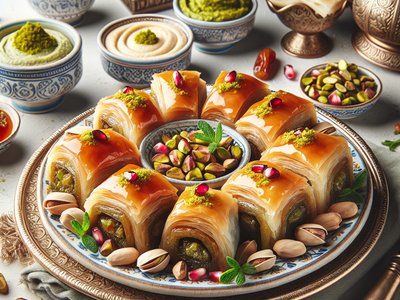 Date and Pistachio Baklava Rolls