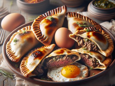 Empanadas de carne con salsa chimichurri