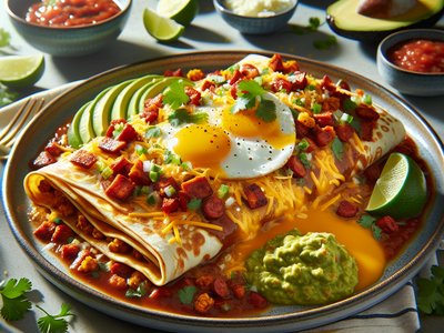 Fiesta Breakfast Enchiladas with Avocado Salsa