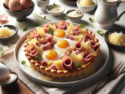 French Ham and Cheese Breakfast Tart