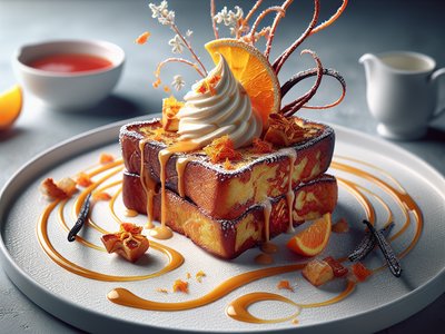 Gourmet French Toast with Orange Zest and Vanilla Bean