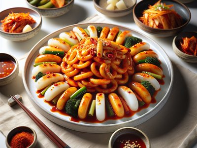 Korean Spicy Rice Cakes (Tteokbokki)