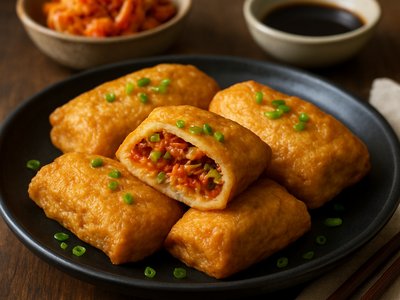 Korean Spicy Rice Cakes (Tteokbokki) with Fish Cakes and Vegetables