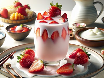 Korean Strawberry Milk (딸기 우유)