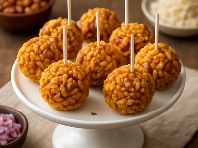 Spicy Paneer & Spinach Stuffed Khichdi Balls