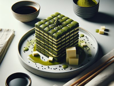 Matcha Black Sesame Mille-Feuille