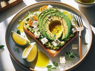 Mediterranean Avocado Toast with Feta and Herbs