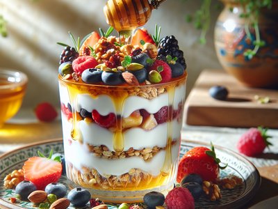 Mediterranean Honey Yogurt Parfait