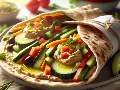Mediterranean Hummus & Veggie Wraps