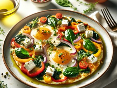 Mediterranean Shakshuka with Feta and Spinach