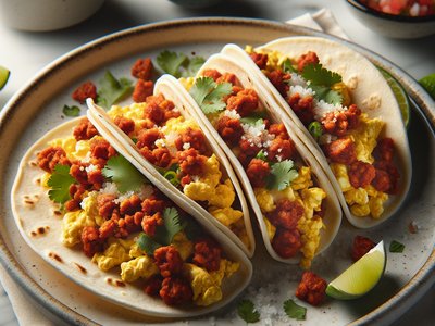 Mexican Egg and Chorizo Breakfast Tacos