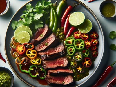 Peruvian Lomo Saltado with Aji Verde Sauce