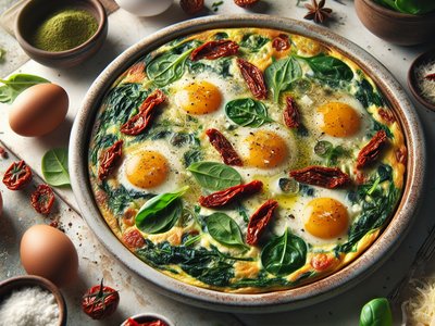 Savory Italian Herb Frittata with Sun-Dried Tomatoes and Spinach