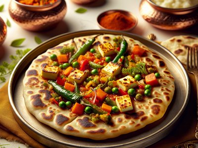 Spiced Vegetable and Paneer Paratha