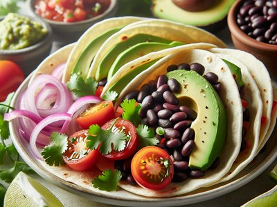 Spicy Avocado and Black Bean Tacos