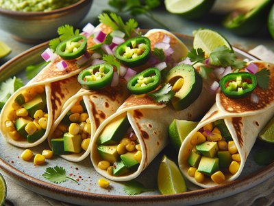 Spicy Avocado and Corn Taquitos