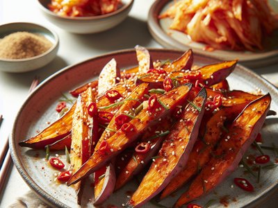 Spicy Korean Sweet Potato Wedges