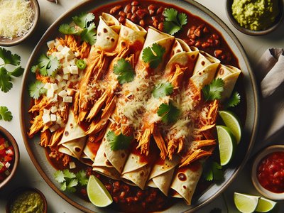 Spicy Mole Enchiladas with Chicken