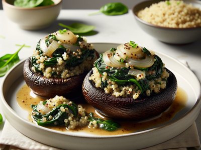 Stuffed Portobello Mushrooms with Quinoa and Spinach