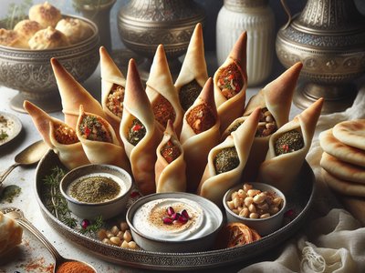 Stuffed Za'atar Cones with Yogurt Dip