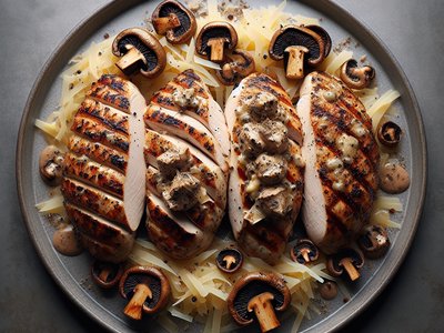 Truffle Mushroom and Gruyère Stuffed Chicken Breast