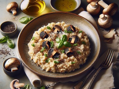 Wild Mushroom Risotto with Truffle Oil