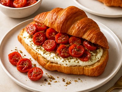 Savory Za'atar Croissant Eggs Benedict